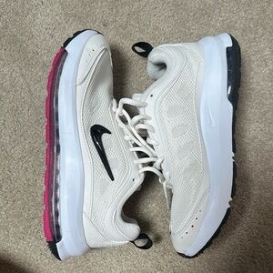 Nike Women's Air Max Sneakers Cream and Black with Hot Pink